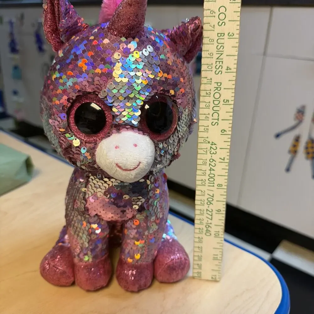 Ty FLIPPABLES Sparkle the Unicorn sequin Glitter Med 10